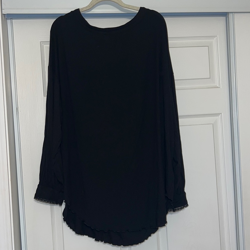 free people twist back black long sleeve top